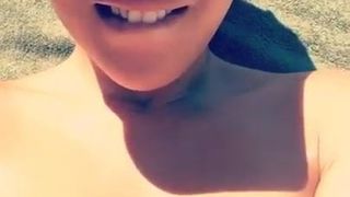 selfie - girl finger her pussy at pool