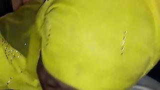 Lucky yellow hijab blowjob part 1