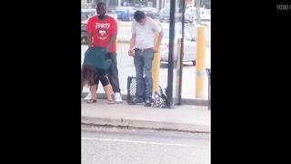 horny bitch begging to fuck on the bus stop