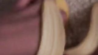 Teen 21 yo. Masturbating with Banana worth USD120,000