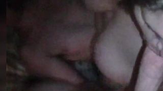 B sucking my cock while riding a stranger