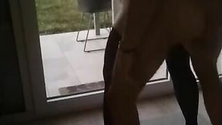 Blonde wife is funcking near window