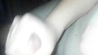 Handjob on wife's tits