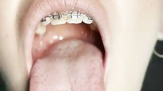 Sloppy mouth. Spit fetish