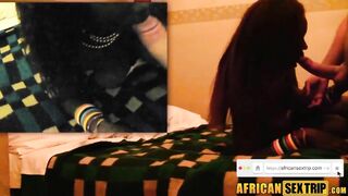 Real African Amateur With Big Natural Tits Gets A Lesson In Making Up Her Pretty Face With Hot White Accents And Details