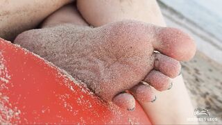 Dirty Bare Feet On The Sea Closeups