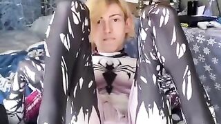 SpiderGwen BoiBlue11xx bulge huge cock print spider Gwen big dick Tiktok guys boys exposed leaks