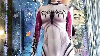 SpiderGwen BoiBlue11xx bulge huge cock print spider Gwen big dick Tiktok guys boys exposed leaks