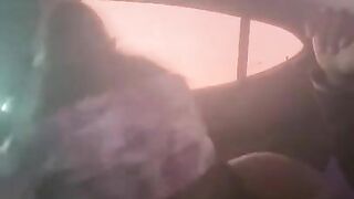 Ebony sucks dick in the car