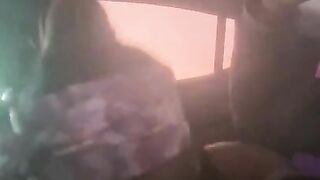 Ebony sucks dick in the car