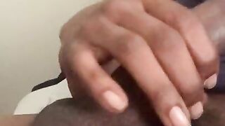 Stroking my fat hard dick