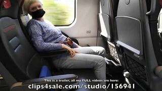 Crossed legs orgasm on a train