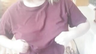 Morning masturbation from a girl with big boobs