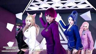 [MMD] STAYC - RAN2U Ahri Akali Kaisa Evelynn Seraphine Hot Kpop Dance KDA League of Legends