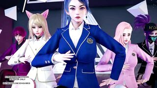 [MMD] STAYC - RAN2U Ahri Akali Kaisa Evelynn Seraphine Hot Kpop Dance KDA League of Legends