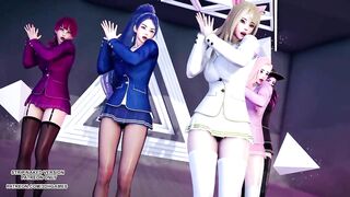 [MMD] STAYC - RAN2U Ahri Akali Kaisa Evelynn Seraphine Hot Kpop Dance KDA League of Legends