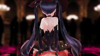 want to be squeezed by Mona's ass - Genshin Impact Mona Cowgirl Ride Creampie POV - MMD