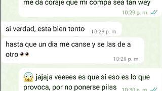 mensajes de whatsapp con la novia de mi amigo antes de cogermela