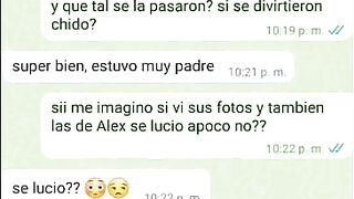 mensajes de whatsapp con la novia de mi amigo antes de cogermela