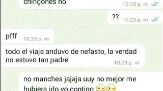 mensajes de whatsapp con la novia de mi amigo antes de cogermela