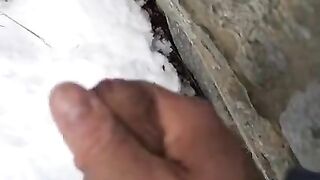 Amateur hot italian boy Outdoor jerk off and huge cumshot hard penis