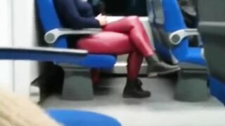 Having a blowjob by a stranger in a train - cum inside mouth amateur