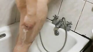 Step mom bathroom risky fuck with step son and husband