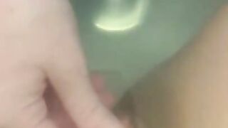 Kinky Date Strokes My Big Clit in the Bathtub! Measuring, Fingering