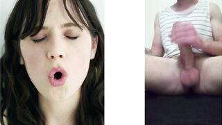 ZOOEY DESCHANEL CUM TRIBUTE (HANDS FREE CUMSHOT)