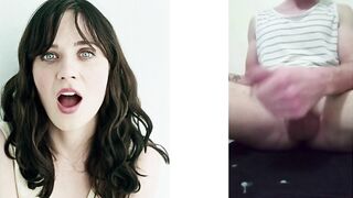 ZOOEY DESCHANEL CUM TRIBUTE (HANDS FREE CUMSHOT)