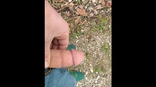 Pulling my dick out on hiking trail