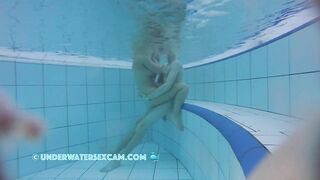 Teen 18+ couple is having sex underwater! Big tits meet big dick! The water is warm and they are so horny!!!