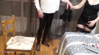 FIRST TIME I take my cuckold dressed as a woman out on the street REAL COMPLETELY