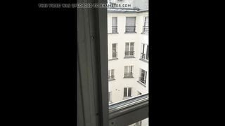 A blond french slut caught trough the window! Real Spycam