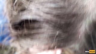 I Jerking off my Guide in the Mountains - Public POV - Pulsating Cum Mouth