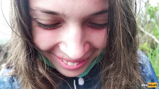 I Jerking off my Guide in the Mountains - Public POV - Pulsating Cum Mouth