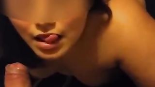 Latina wife swallows after sucking and jerking me off