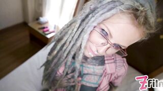 Hot Nerdy Tattoo Teen In Glasses Anal Fuck POV - Gape, Deepthroat, Cumshot