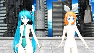 【MMD】Chokomaji ☆ Long [HC type Miku Mu-bu type Rin]【R-18】