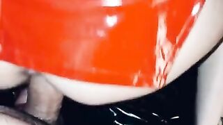 LATEX BRITISH BLONDE GETS FUCKED FROM BEHIND