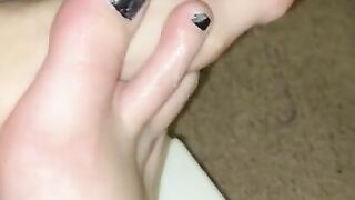 Sexy cum covered feet  feet rubbing on each other lots of noises