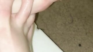 Sexy cum covered feet  feet rubbing on each other lots of noises