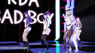 [MMD] RedVelvet - Bad Boy Hot Naked Dance Ahri Akali Evelynn Kaisa League of Legends KDA