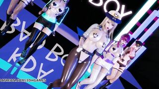 [MMD] RedVelvet - Bad Boy Sexy Striptease Ahri Akali Evelynn Kaisa League of Legends KDA