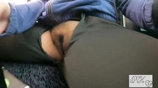 Sneak Peak: Crotchless Pant In A Public Bus Pussy Flashing