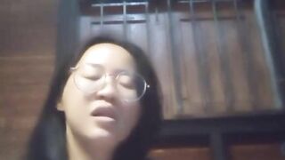 Asian girl at home alone and bored masturbates 1