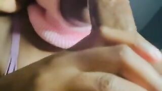 Slut Sucks Big Black Cock and Let’s Him Cum In Her Mouth