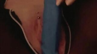 POV Dildo Wet Destroying Sloppy Pierced Pussy - Real Amateur Hot Girl Close Up Masturbation and Home