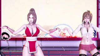 [MMD] Waiting for a Chance to Pounce 虎視眈々Hot Striptease Marie Rose Mai Shiranui Misaki DOA