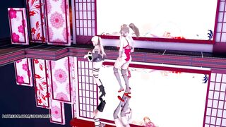 [MMD] Waiting for a Chance to Pounce 虎視眈々Hot Striptease Marie Rose Mai Shiranui Misaki DOA